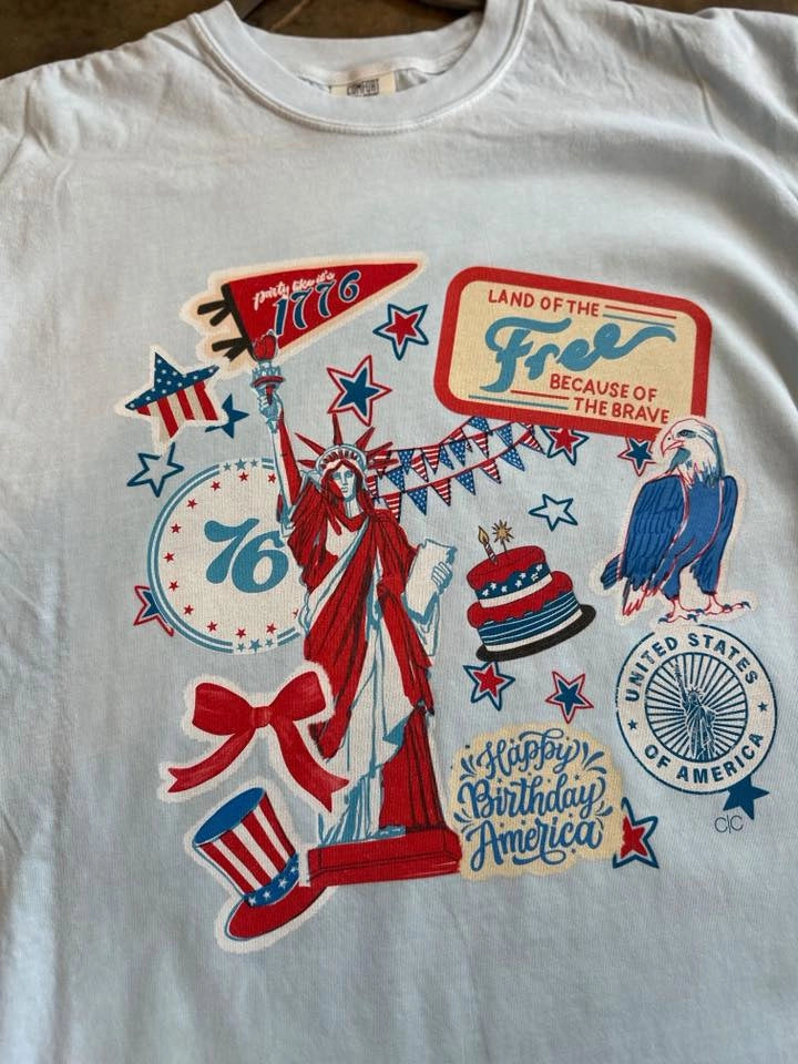 USA Sticker Patch Tee