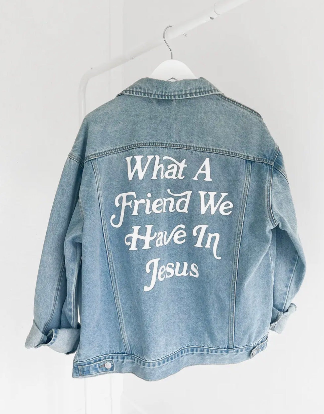 What A Friend We Have In Jesus Denim Jacket- Adult