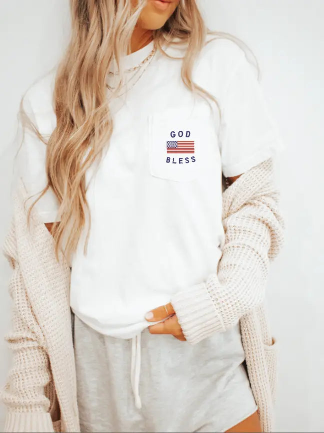 God Bless Pocket tee