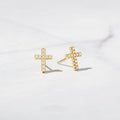 Tiny Cross Stud Earrings